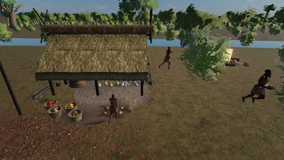 People at the camp store