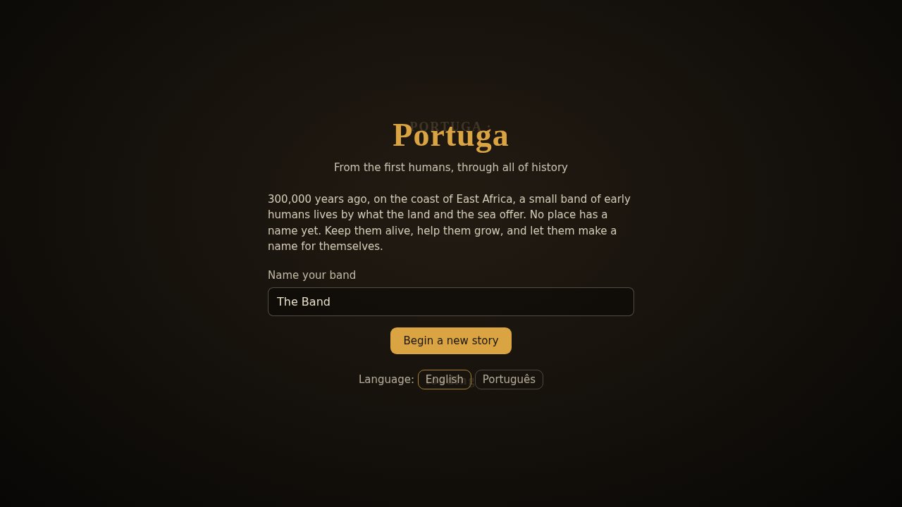 Start screen