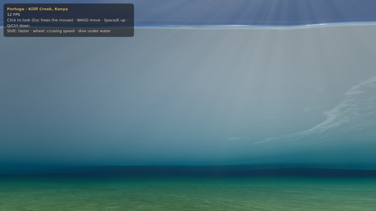 Under water